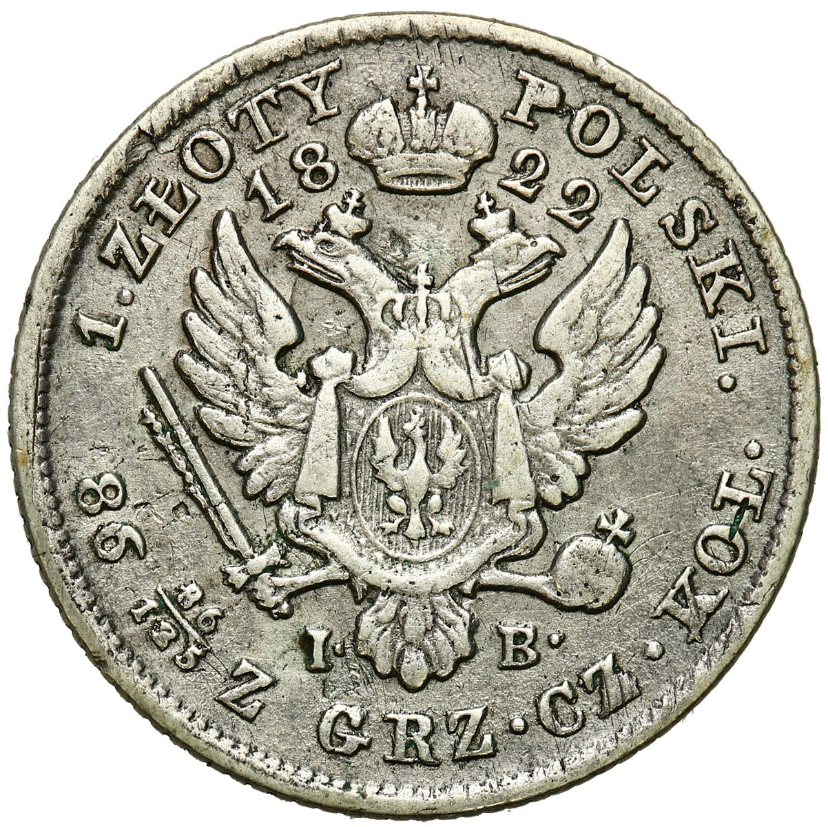 Królestwo Polskie/Rosja. Aleksander I. 1 złoty 1822 IB, Warszawa